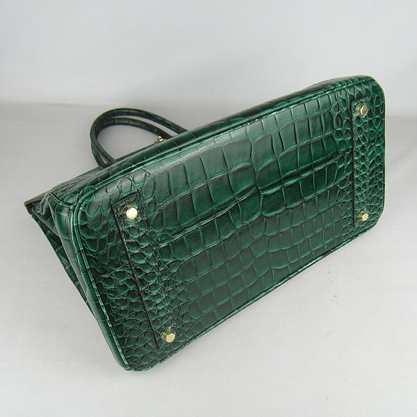 Replica Hermes Birkin 40CM Crocodile Veins Leather Bag Dark Green 6099 Online